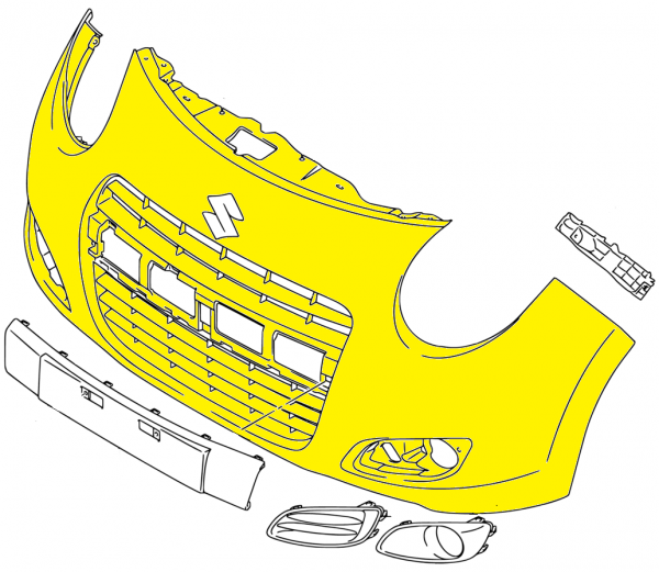 Voorbumper Suzuki Alto vanaf 2009 - 71711M68K00799 - 71711M68K00-799 - Afbeelding 4
